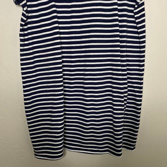 J. Crew Blue and White Nautical Striped 100% Cotton T Shirt Dress Size XL - Picture 8 of 10